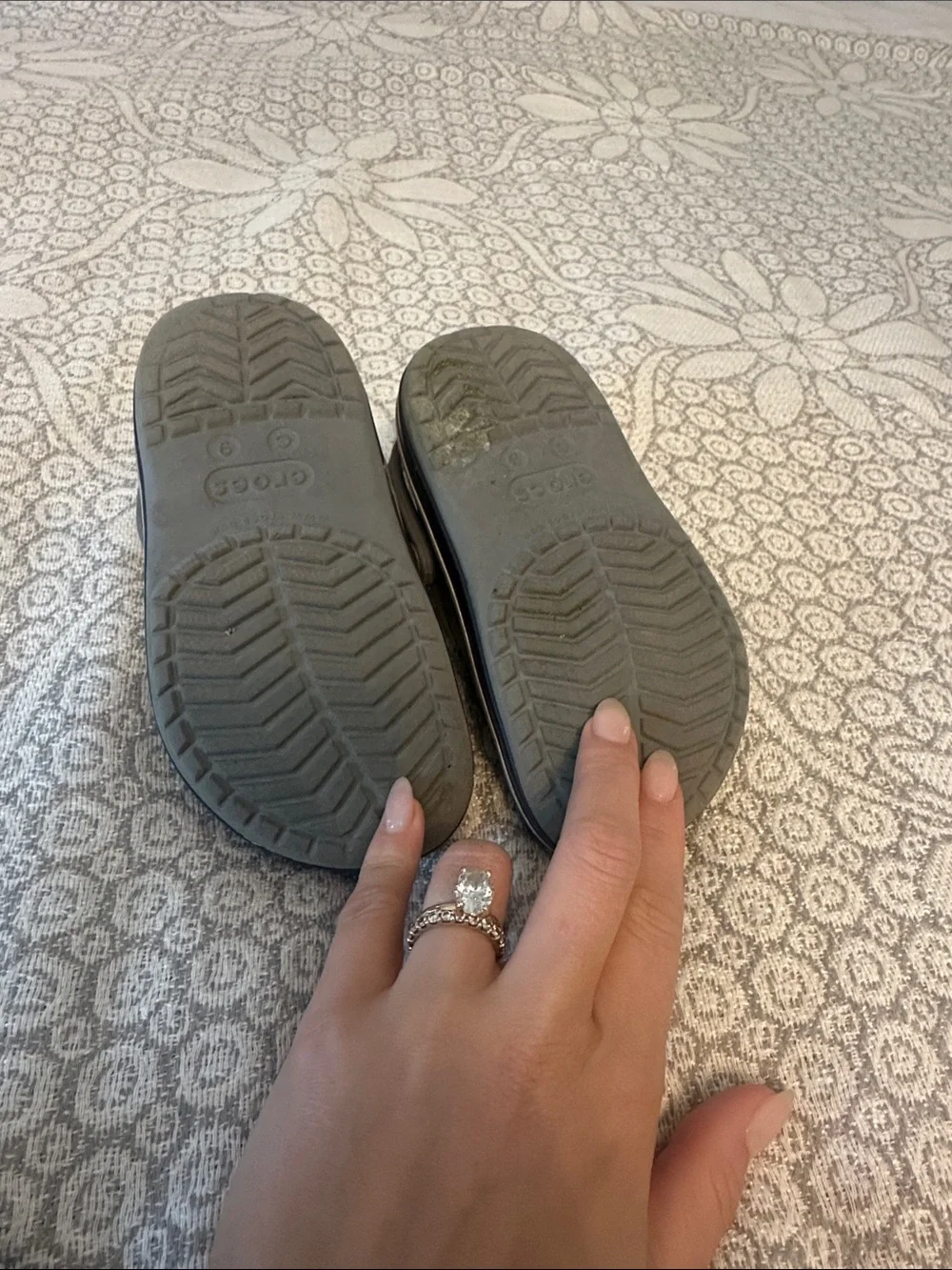 CROCS Classic Clog in Gray with Black Accents - Kids